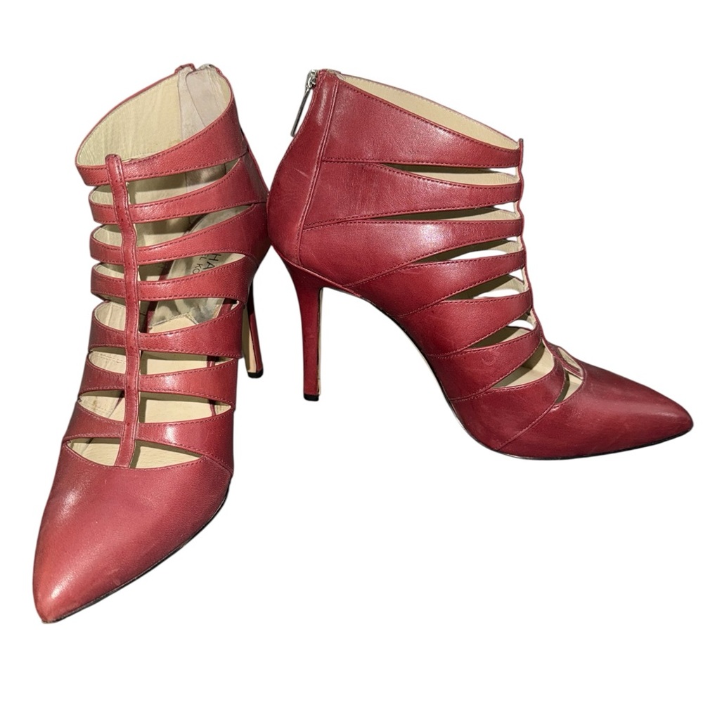 Michael Kors Red Strappy Booties 4” heels size 8 1/2